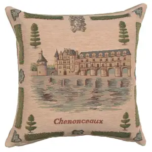 Chenonceaux I French Tapestry Pillow Cover 19x19 Inch Cotton Jacquard Woven Cushion Cover