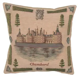 Chambord I French Tapestry Pillow Cover 19x19 Inch Cotton Jacquard Woven Cushion Cover
