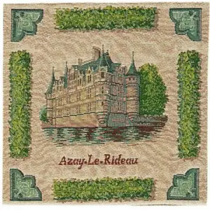 Azay Le Rideau French Tapestry Pillow Cover Cotton Jacquard Woven Cushion Cover