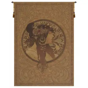 Alphonse Mucha Muchas Donna Orechini Tapestry Wall Hanging 54 x 38 in Jacquard Woven Art Nouveau Wall Art