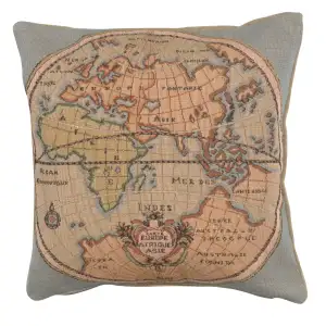 Jean Palairet Map of Europe Asia and Africa Tapestry Pillow Cover 14x14 Inch Cotton Jacquard Woven Cushion Cover