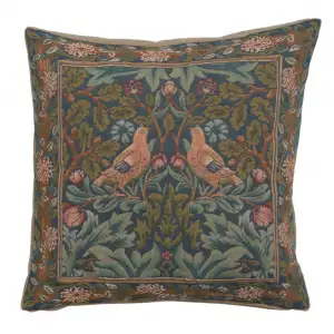 Brother Bird Medieval Tapestry Pillow Cover 14x14 European Cotton Jacquard Woven Cushion Cover