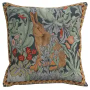 Rabbit as William Morris Left Small European Cushion Cover