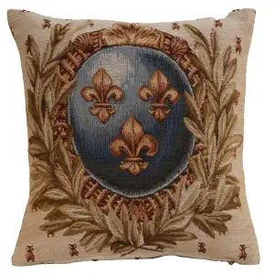French Empire Lys Tapestry Pillow Cover 14x14 Inch Cotton Jacquard Woven Cushion Cover