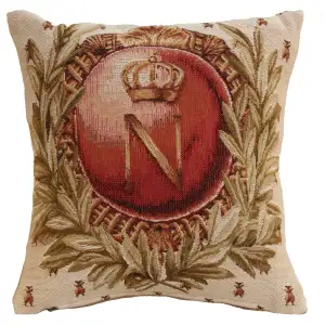 French Empire Tapestry Pillow Cover 14x14 Inch Cotton Jacquard Woven Cushion Cover
