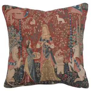 Medieval The Smell Small Tapestry Pillow Cover 14x14 Inch Cotton Jacquard Woven Cushion Cover