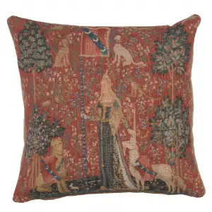 Medieval The Touch  Small Tapestry Pillow Cover 14x14 Inch Cotton Jacquard Woven Cushion Cover