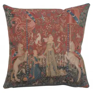 Medieval The Taste Small Tapestry Pillow Cover 14x14 Inch Cotton Jacquard Woven Cushion Cover