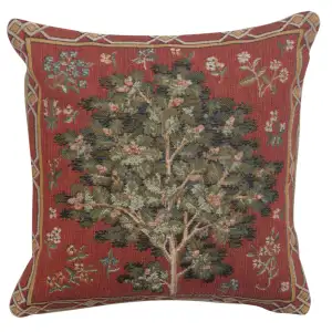 Medieval Oak Tapestry Pillow Cover 14x14 Inch Cotton Jacquard Woven Cushion Cover - A - H 14" x W 14"
