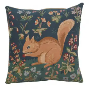 Medieval Squirrel Tapestry Pillow Cover 14x14 Inch Cotton Jacquard Woven Cushion Cover