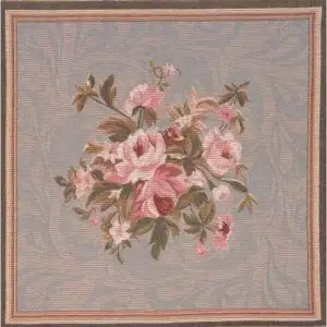 Blois Bouquet French Tapestry Pillow Cover  19x19 Inch Cotton Jacquard Woven Cushion Cover
