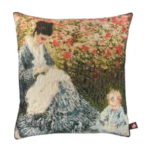 Camille et Lenfant French Tapestry Pillow Cover 19x19 Inch Cotton Jacquard Woven Cushion Cover