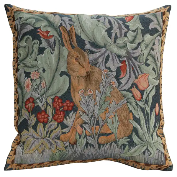 Rabbit as William Morris Left Large European Cushion Cover