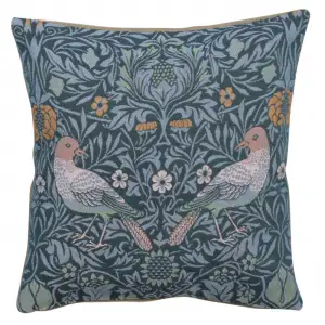 Bird Couple Medieval Tapestry Pillow Cover 19x19 inch European Cotton Jacquard Woven Cushion Cover