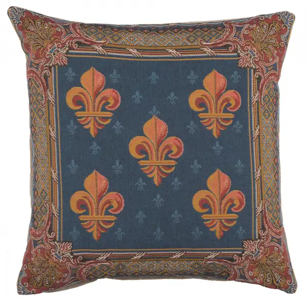 Lys flower In Blue European Cushion Cover