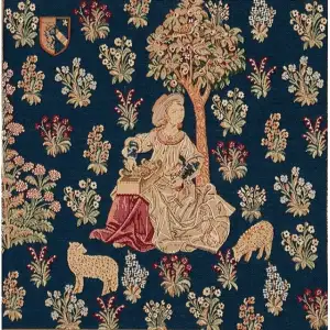 La Fileuse De Laine French Tapestry Pillow Cover Cotton 19x19 Inch Jacquard Woven Cushion Cover