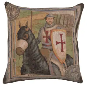 The Rider French Tapestry Pillow Cover 19x19 Inch Cotton Jacquard Woven Cushion Cover