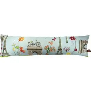 Flowery in Paris Tapestry Bolster Pillow Cover 10 x 35 in French Floral Jacquard Woven Decorative Long Cushion Cover