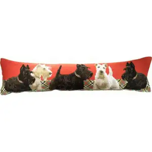 Scottish Dogs Tapestry Bolster Pillow Cover 10 x 35 in Dog Jacquard Woven Decorative Long Cushion Cover