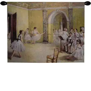 Degas Ballerina Dance Foyer Tapestry Wall Hanging 26 x 34 in Ballet Dancer Impressionist Jacquard Woven Wall Art