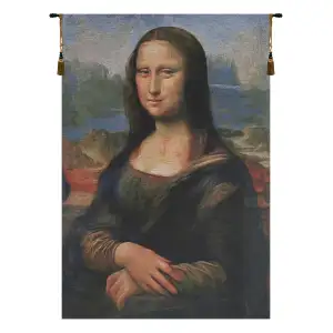 Leonardo da Vinci Mona Lisa European Tapestry Wall Hanging 27x20 Inch Cotton Jacquard Woven Wall Tapestry