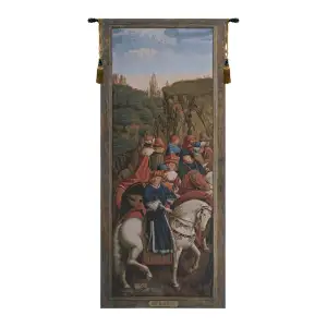 Jan van Eyck Just Judges Medieval Tapestry Wall Hanging 57 x 24 in Ghent Altarpiece Renaissance Jacquard Woven Wall Art
