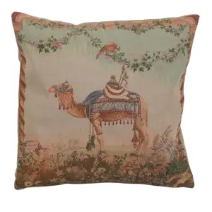 Jean Baptiste Huet Camel French Tapestry Pillow Cover 19x19 Inch Cotton Jacquard Woven Cushion Cover