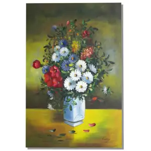 Bountiful Bouquet Canvas Oil Painting 24x20 Floral Still Life Decorative Wall Art Home Decor