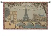 Paris, Arc and Notre Dame European Tapestry Wall Hanging