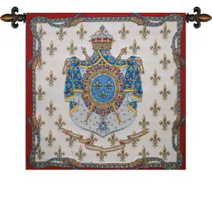 Blason Royal Belgian Tapestry Wall Hanging 25x19 Royal Coat of Arms Heraldic Crest Jacquard Woven Wall Art Home Decor