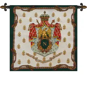 Napoleon Belgian Tapestry Wall Hanging 25x19 French Emperor Historical Portrait Jacquard Woven Wall Art Home Decor