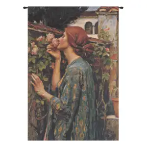 Soul of the Rose European Tapestry Wall Hanging 27x18 Inch Cotton Jacquard Woven Wall Tapestry