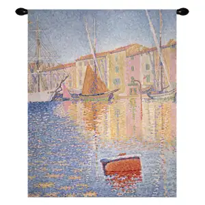 Saint Tropez European Tapestry Wall Hanging 28x20 Inch Cotton Jacquard Woven Wall Tapestry