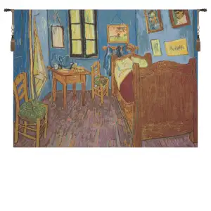 Vincent van Gogh Bedroom in Arles European Tapestry Wall Hanging 28x37 Inch Cotton Jacquard Woven Wall Tapestry