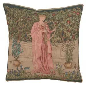 Menestrel French Tapestry Pillow Cover 19x19 inch Cotton Jacquard Woven Cushion Cover