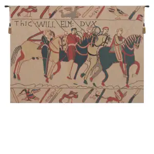 Bayeux Chevaliers Vintage Tapestry Wall Hanging 18 x 25 in Medieval Knights Norman History Jacquard Woven Wall Art