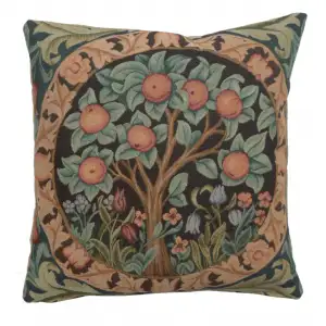 Orange Tree Medieval Tapestry Pillow Cover 19x19 inch European Cotton Jacquard Woven Cushion Cover