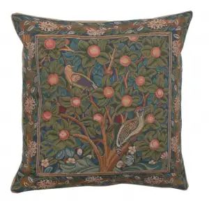 Woodpecker French Tapestry Pillow Cover 19x19 inch Cotton Jacquard Woven Cushion Cover