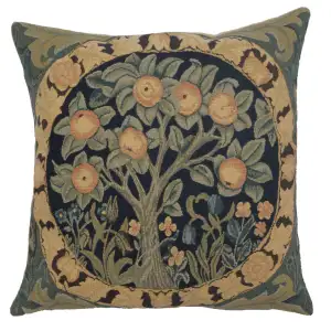 William Morris Orange Tree IV Tapestry Pillow Cover 14x14 Inch Cotton Jacquard Woven Cushion Cover