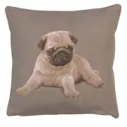 Puppy Pug Grey European Cushion Cover