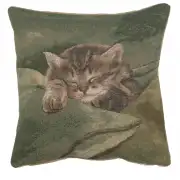 Sleeping Cat Blue European Cushion Cover