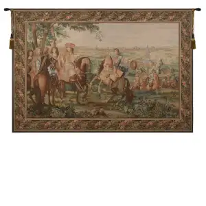 Medieval La Prise de Lille I Vintage Tapestry Wall Hanging 78 x 118 in Historical Battle Scene Jacquard Woven Wall Art