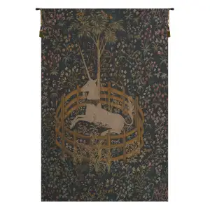 La Licorne Captive Unicorn French Tapestry 52x36 Medieval Unicorn Millefleurs Jacquard Woven Wall Hanging Castle Home Decor