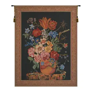 Verendael Terra Cotta Medium Belgian Tapestry Wall Hanging 42x33 Inch Cotton Jacquard Woven Wall Tapestry