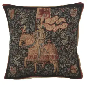 Le Chevalier The Knight French Tapestry Pillow Cover 19x19 Inch Cotton Jacquard Woven Cushion Cover