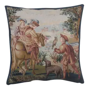 Vintage Falcon Tapestry Pillow Cover 17x17 Inch Cotton Jacquard Woven Cushion Cover