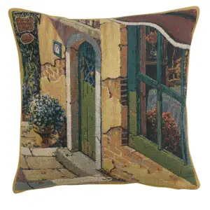Robert Pejman Bellagio Village Door Tapestry Pillow Cover 17x17 Inch Cotton Jacquard Woven Cushion Cover
