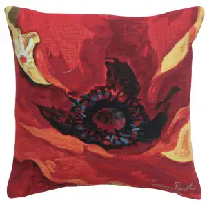 Bright New Day Belgian Tapestry Pillow Cover 21x21 Inch Cotton Jacquard Woven Cushion Cover