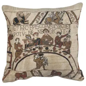 Banquet Table Belgian Tapestry Pillow Cover 17x17 Inch Cotton Jacquard Woven Cushion Cover