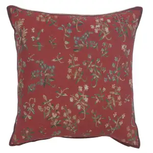 Medieval Licorne Mille Fleurs Tapestry Pillow Cover 17x17 Inch Cotton Jacquard Woven Cushion Cover